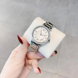 Buy Shop Michael Kors Parker Three Hand Mother of Pearl White Dial Silver Steel Strap Watch For Women - MK4694 USA Online