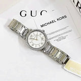 Buy Shop Michael Kors Parker Three Hand Mother of Pearl White Dial Silver Steel Strap Watch For Women - MK4694 USA Online