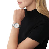 Buy Shop Michael Kors Parker Three Hand Mother of Pearl White Dial Silver Steel Strap Watch For Women - MK4694 USA Online