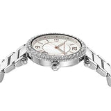 Buy Shop Michael Kors Parker Three Hand Mother of Pearl White Dial Silver Steel Strap Watch For Women - MK4694 USA Online