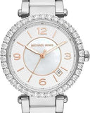 Buy Shop Michael Kors Parker Three Hand Mother of Pearl White Dial Silver Steel Strap Watch For Women - MK4694 USA Online