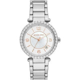 Buy Shop Michael Kors Parker Three Hand Mother of Pearl White Dial Silver Steel Strap Watch For Women - MK4694 USA Online