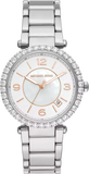 Buy Shop Michael Kors Parker Three Hand Mother of Pearl White Dial Silver Steel Strap Watch For Women - MK4694 USA Online