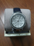 Buy Shop Michael Kors Parker White Dial Navy Blue Leather Strap Watch for Women - MK2293 USA Online