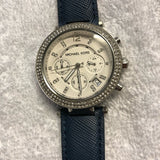 Buy Shop Michael Kors Parker White Dial Navy Blue Leather Strap Watch for Women - MK2293 USA Online