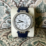 Buy Shop Michael Kors Parker White Dial Navy Blue Leather Strap Watch for Women - MK2293 USA Online