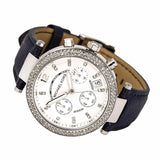 Buy Shop Michael Kors Parker White Dial Navy Blue Leather Strap Watch for Women - MK2293 USA Online