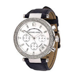 Buy Shop Michael Kors Parker White Dial Navy Blue Leather Strap Watch for Women - MK2293 USA Online
