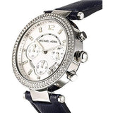 Buy Shop Michael Kors Parker White Dial Navy Blue Leather Strap Watch for Women - MK2293 USA Online