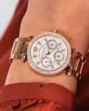 Buy Shop Michael Kors Parker White Dial Rose Gold Steel Strap Watch for Women - MK5616 USA Online
