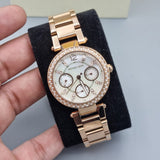 Buy Shop Michael Kors Parker White Dial Rose Gold Steel Strap Watch for Women - MK5616 USA Online