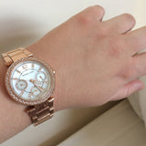 Buy Shop Michael Kors Parker White Dial Rose Gold Steel Strap Watch for Women - MK5616 USA Online