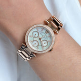 Buy Shop Michael Kors Parker White Dial Rose Gold Steel Strap Watch for Women - MK5616 USA Online