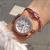 Buy Shop Michael Kors Parker White Dial Rose Gold Steel Strap Watch for Women - MK5616 USA Online