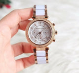 Buy Shop Michael Kors Parker White Dial Two Tone Steel Strap Watch for Women - MK5774 USA Online