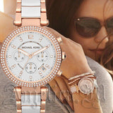 Buy Shop Michael Kors Parker White Dial Two Tone Steel Strap Watch for Women - MK5774 USA Online