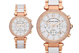 Buy Shop Michael Kors Parker White Dial Two Tone Steel Strap Watch for Women - MK5774 USA Online