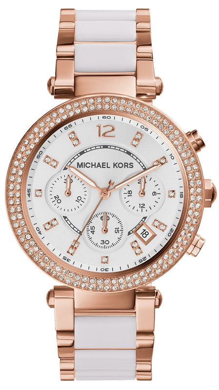 Buy Shop Michael Kors Parker White Dial Two Tone Steel Strap Watch for Women - MK5774 USA Online