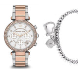 Buy Shop Michael Kors Parker White Dial Two Tone Steel Strap Watch for Women - MK5820 USA Online