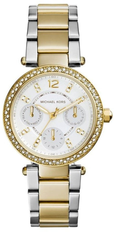 Buy Shop Michael Kors Parker White Dial Two Tone Steel Strap Watch for Women - MK6055 USA Online