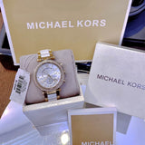 Buy Shop Michael Kors Parker White Dial Two Tone Steel Strap Watch for Women - MK6119 USA Online