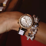 Buy Shop Michael Kors Parker White Dial Two Tone Steel Strap Watch for Women - MK6119 USA Online