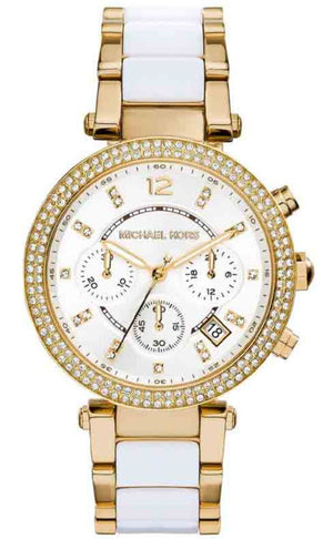 Buy Shop Michael Kors Parker White Dial Two Tone Steel Strap Watch for Women - MK6119 USA Online
