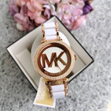 Buy Shop Michael Kors Parker White Dial Two Tone Steel Strap Watch for Women - MK6365 USA Online
