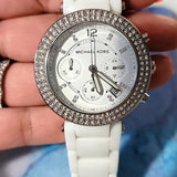 Buy Shop Michael Kors Parker White Dial White Ceramic Strap Watch for Women - MK5654 USA Online