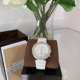 Buy Shop Michael Kors Parker White Dial White Ceramic Strap Watch for Women - MK5654 USA Online