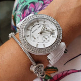 Buy Shop Michael Kors Parker White Dial White Ceramic Strap Watch for Women - MK5654 USA Online