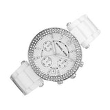 Buy Shop Michael Kors Parker White Dial White Ceramic Strap Watch for Women - MK5654 USA Online