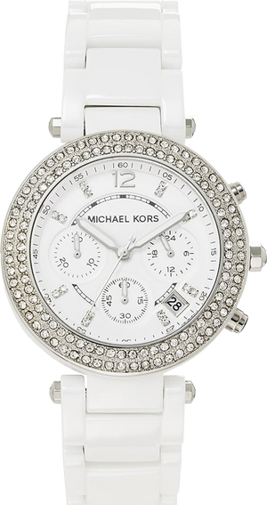 Buy Shop Michael Kors Parker White Dial White Ceramic Strap Watch for Women - MK5654 USA Online