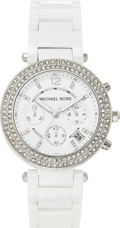 Buy Shop Michael Kors Parker White Dial White Ceramic Strap Watch for Women - MK5654 USA Online