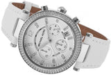 Buy Shop Michael Kors Parker White Dial White Leather Strap Watch for Women - MK2277 USA Online