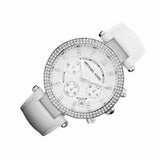 Buy Shop Michael Kors Parker White Dial White Leather Strap Watch for Women - MK2277 USA Online