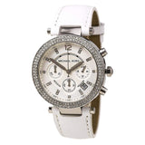 Buy Shop Michael Kors Parker White Dial White Leather Strap Watch for Women - MK2277 USA Online