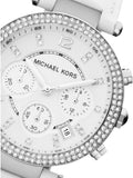 Buy Shop Michael Kors Parker White Dial White Leather Strap Watch for Women - MK2277 USA Online