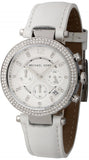 Buy Shop Michael Kors Parker White Dial White Leather Strap Watch for Women - MK2277 USA Online
