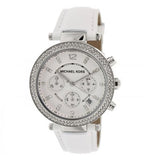 Buy Shop Michael Kors Parker White Dial White Leather Strap Watch for Women - MK2277 USA Online