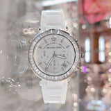 Buy Shop Michael Kors Parker White Dial White Leather Strap Watch for Women - MK5848 USA Online