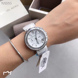 Buy Shop Michael Kors Parker White Dial White Leather Strap Watch for Women - MK5848 USA Online