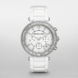 Buy Shop Michael Kors Parker White Dial White Leather Strap Watch for Women - MK5848 USA Online