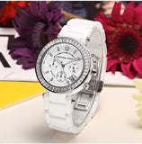 Buy Shop Michael Kors Parker White Dial White Leather Strap Watch for Women - MK5848 USA Online
