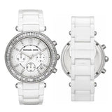 Buy Shop Michael Kors Parker White Dial White Leather Strap Watch for Women - MK5848 USA Online