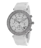 Buy Shop Michael Kors Parker White Dial White Leather Strap Watch for Women - MK5848 USA Online