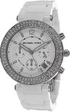 Buy Shop Michael Kors Parker White Dial White Leather Strap Watch for Women - MK5848 USA Online
