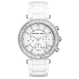 Buy Shop Michael Kors Parker White Dial White Leather Strap Watch for Women - MK5848 USA Online