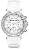 Buy Shop Michael Kors Parker White Dial White Leather Strap Watch for Women - MK5848 USA Online