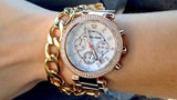 Buy Shop Michael Kors Parker White Dial with Diamonds Rose Gold Steel Strap Watch for Women - MK5491 USA Online